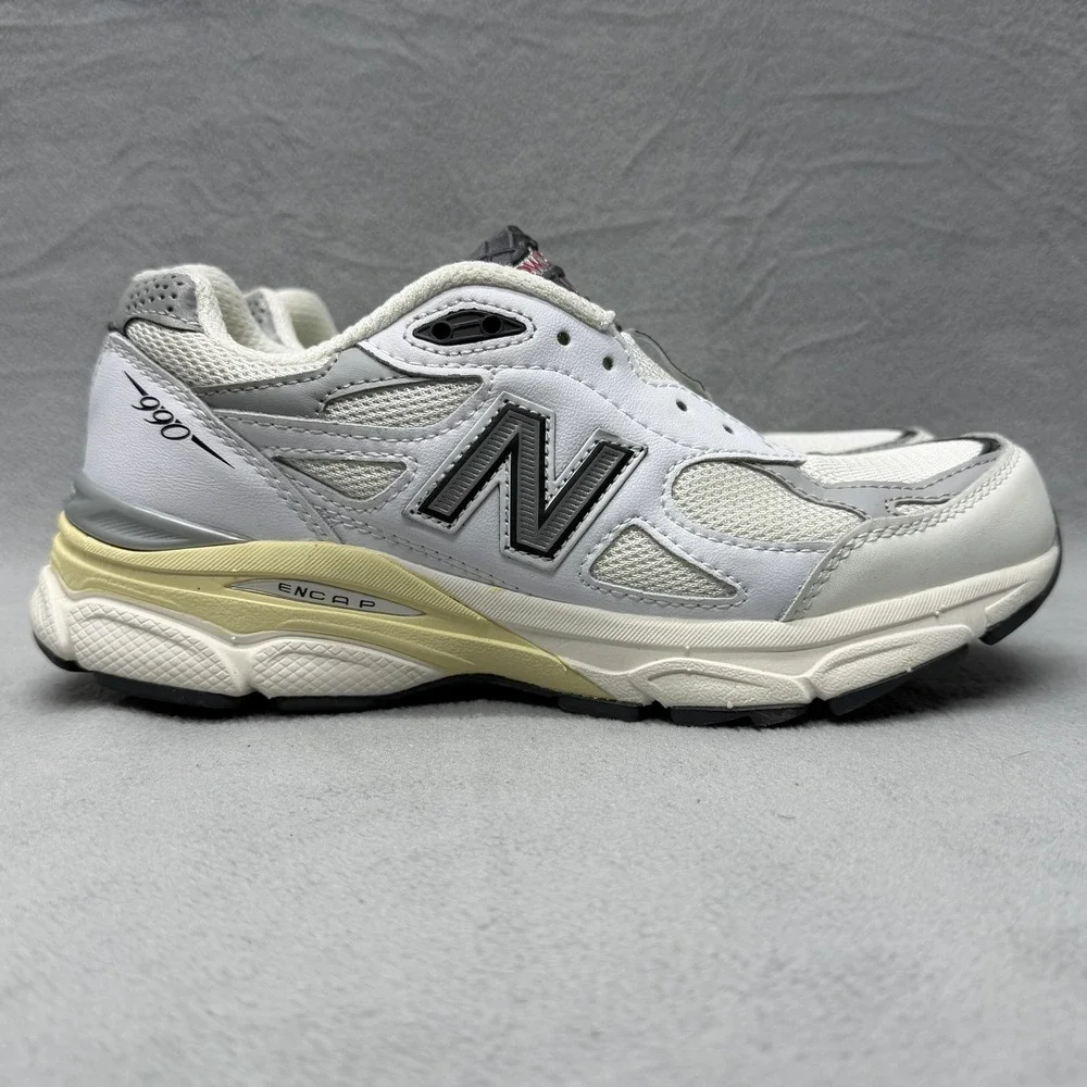 New Balance 990v3 Shoes Mens Size 6.5 White Made In USA Sneakers D M990AL3